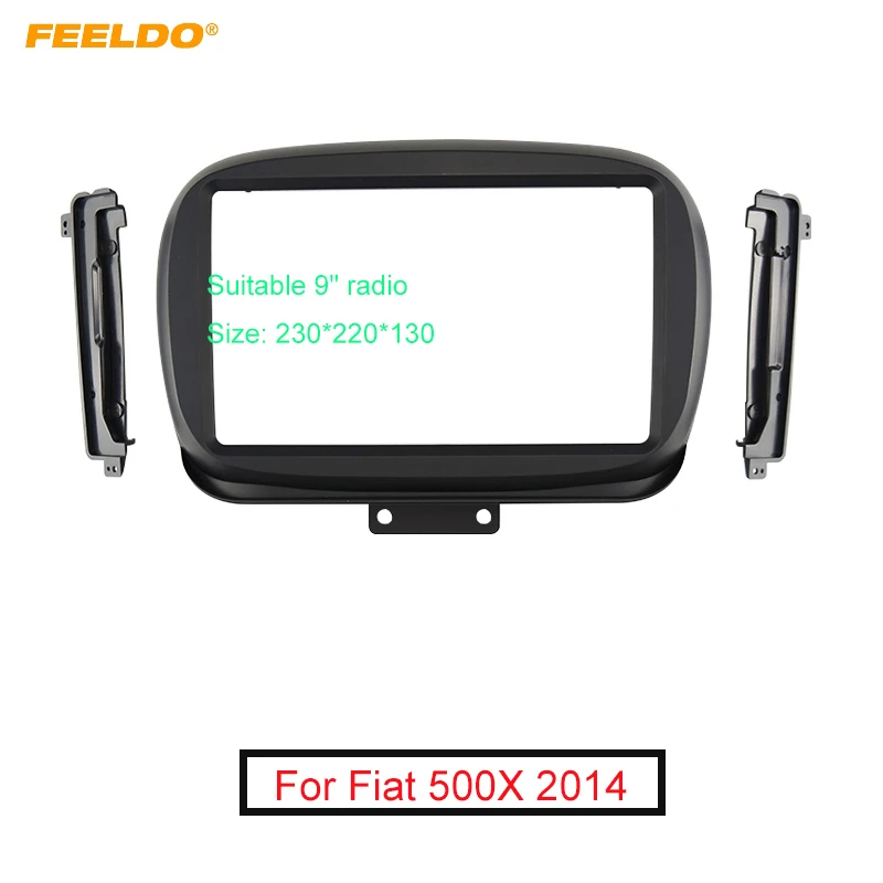 

FEELDO Car Audio Fascia Frame Adapter For Fiat 500X 2014 2Din Dash 9" Big Screen DVD Installation Panel Frame Kit