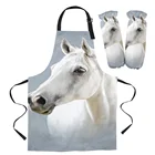 Белая лошадь картина маслом стиль фартук кухня Бытовая Чистка Pinafore домашняя кухня фартук кухонные женские фартуки