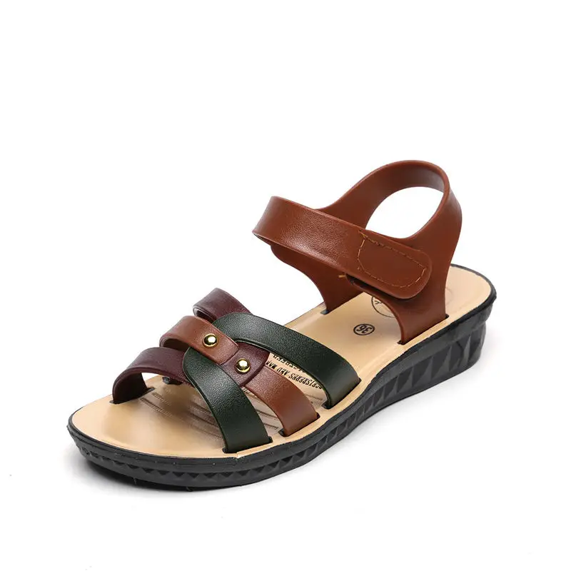 Женские пляжные сандалии LIHUAMAO на танкетке с открытым носком удобные