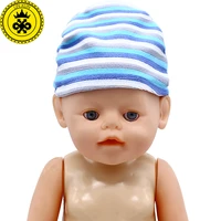 doll hat 2 colors winter striped hat fit 43cm baby doll and 18 inch girl doll accessories 002