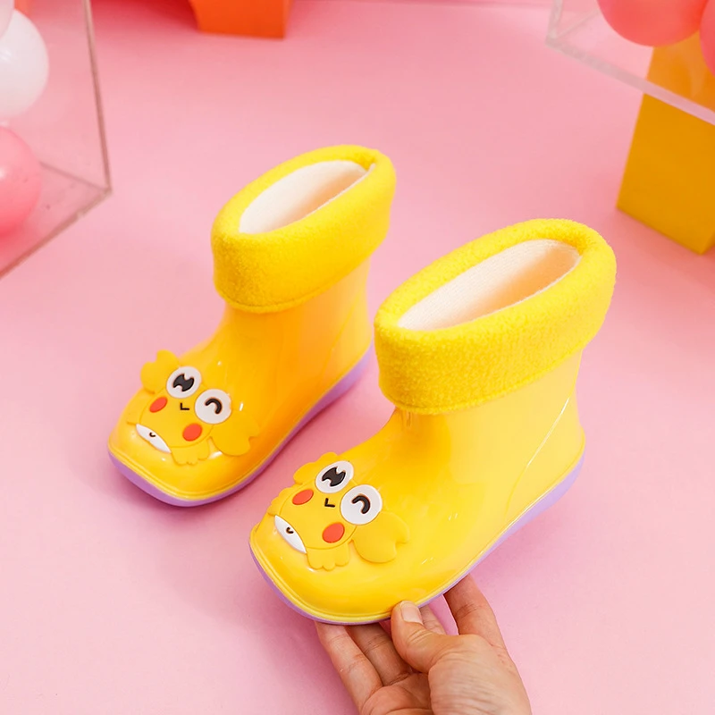 Новая модная детская обувь Резиновые сапоги для маленьких девочек с рисунком из