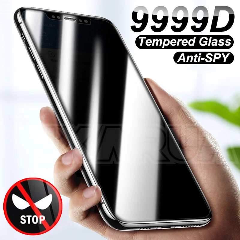 

9999D Anti Spy Tempered Glass For iPhone X XR XS 11 12 Pro Max Screen Protector iPhone 8 7 6 6S Plus 5 5S SE Private Glass Film