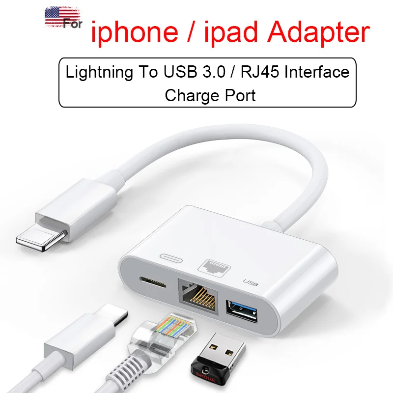 Мульти USB OTG адаптер кардридер Lightning к камере TF SD U Disk IOS13 для Iphone Ipad Мышь Клавиатура