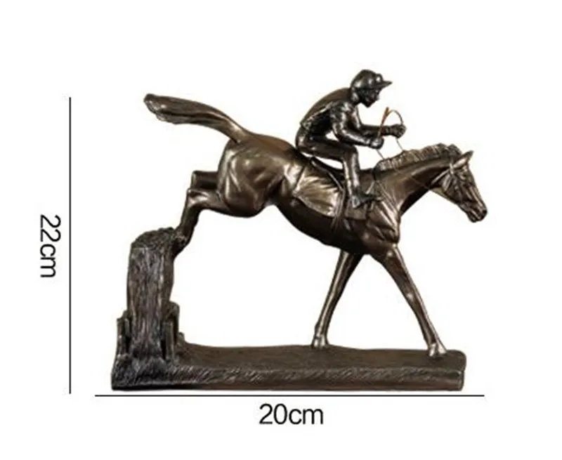 

[HHT] European Retro Resin Crafts Cast Copper Equestrian Warrior Knight Gentleman Riding Horse Racing Decorations Furnishings