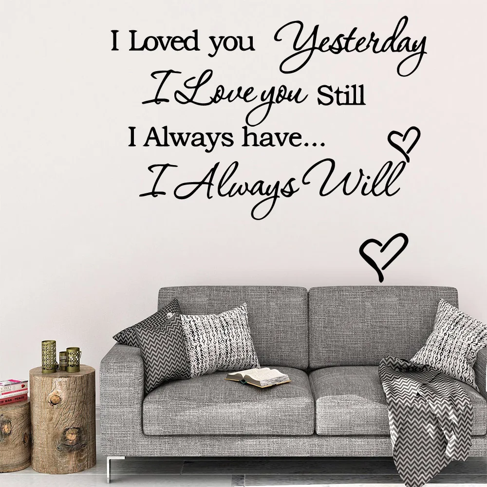 

I always love you quote Art Sticker Waterproof Wall Stickers Decor Living Room Bedroom Waterproof Wall Art Decal