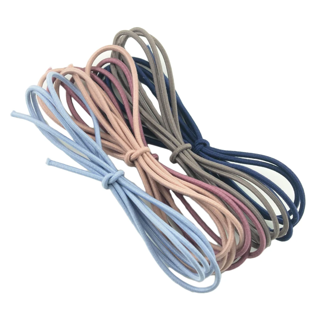 

5Pack Mixed Round Rubber Cord Hair Rope DIY Hair Ties Bows Ponytail Holder