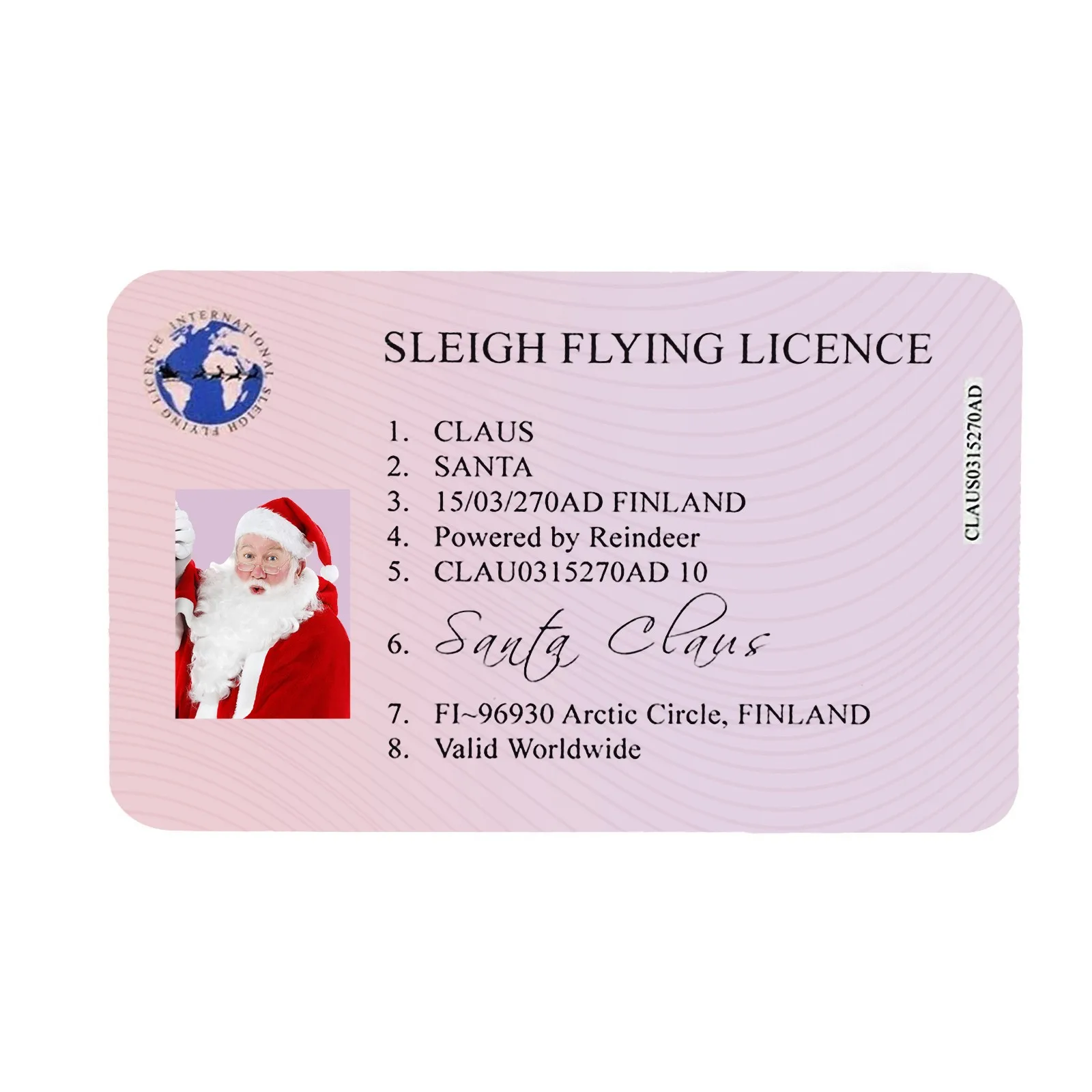 

2PCs Santa Claus Lost Driving Licence, Father Christmas Eve Keepsake, Xmas Box IN STOCK