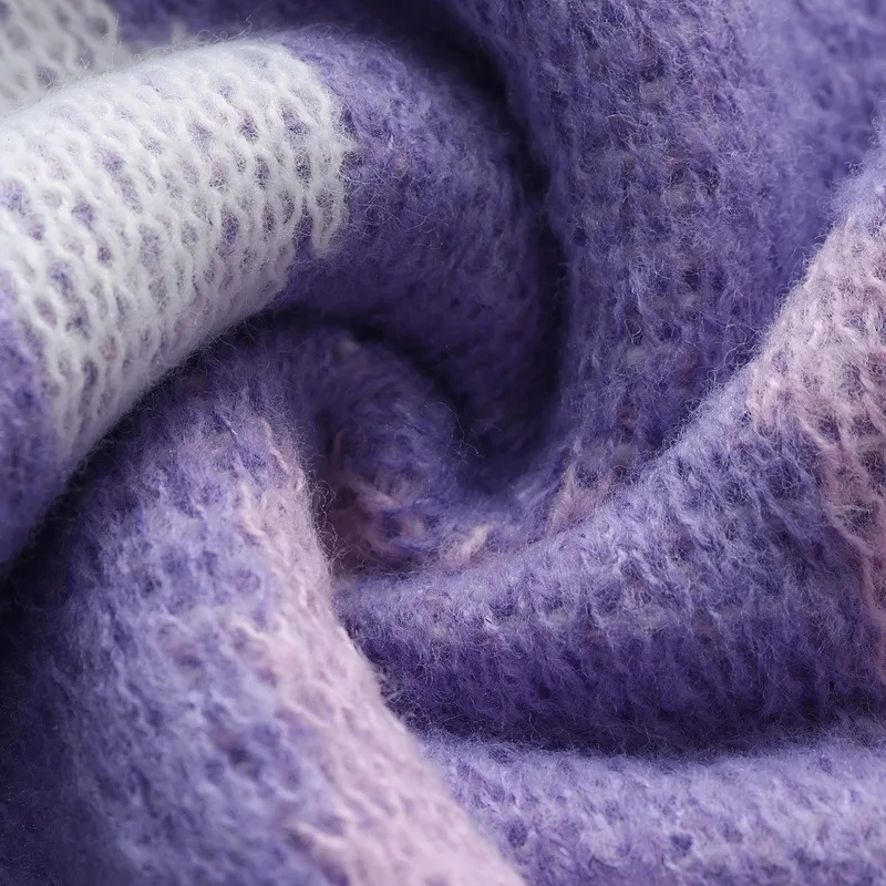 

2021 Knitted Sweater Women Elegant Purple Striped Oversized Pullovers Women Winter Loose Long Sweaters Streetwear Sueter Mujer