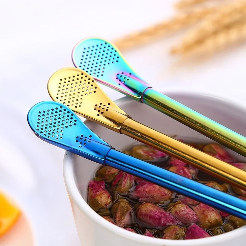 Полезные соломинки из нержавеющей стали мешальные ложки многофункциональные