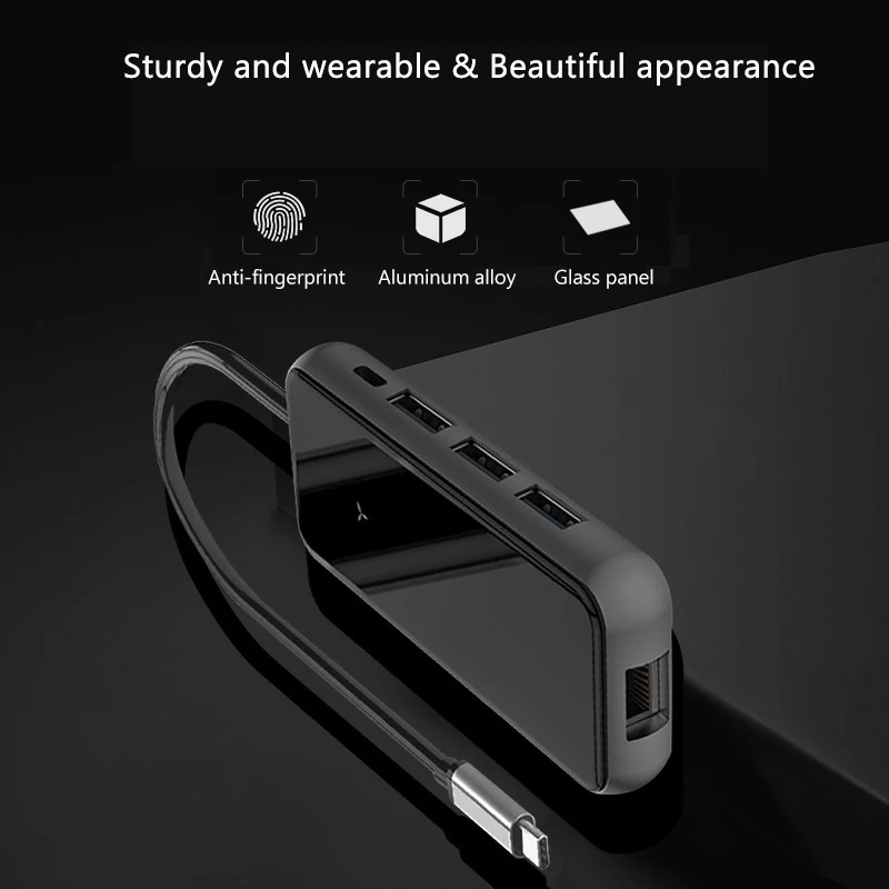 Док станция для ноутбука USB C 3 0 HDMI RJ45 PD SD/TF хаб Macbook Pro HP DELL Surface Lenovo Samsung док