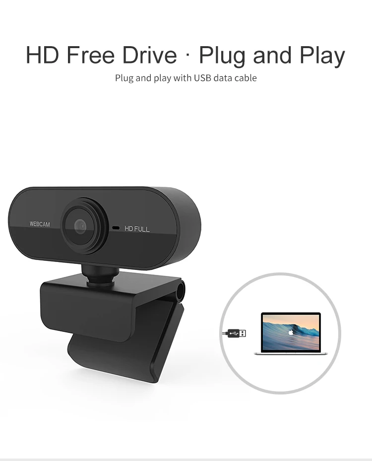 

HD 1080P Webcam 2K Computer PC WebCamera With Microphone Rotatable Cameras For Live Broadcast Video Calling Conference Work