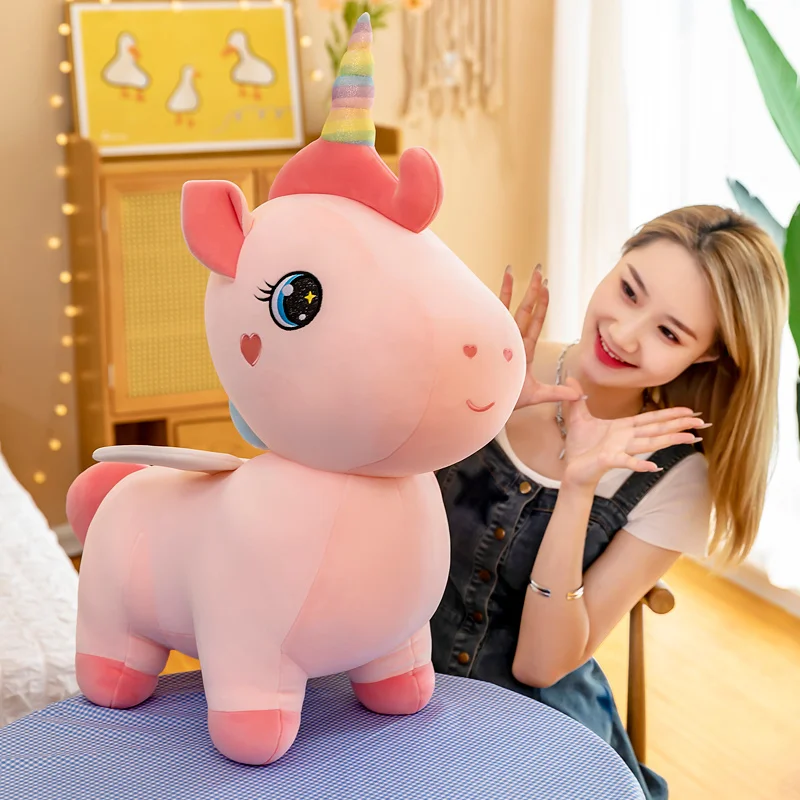 

30-65cm New Kawaii Unicorn Plush Toy Stuffed Down Cotton Animal Doll Toys for Baby Accompany Doll Sleep Pillow Unicornio Gift