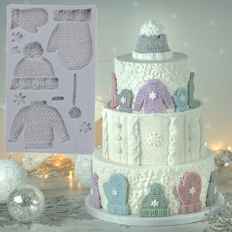 Рождественская трикотажная форма для печенья силиконовая помадка украшения