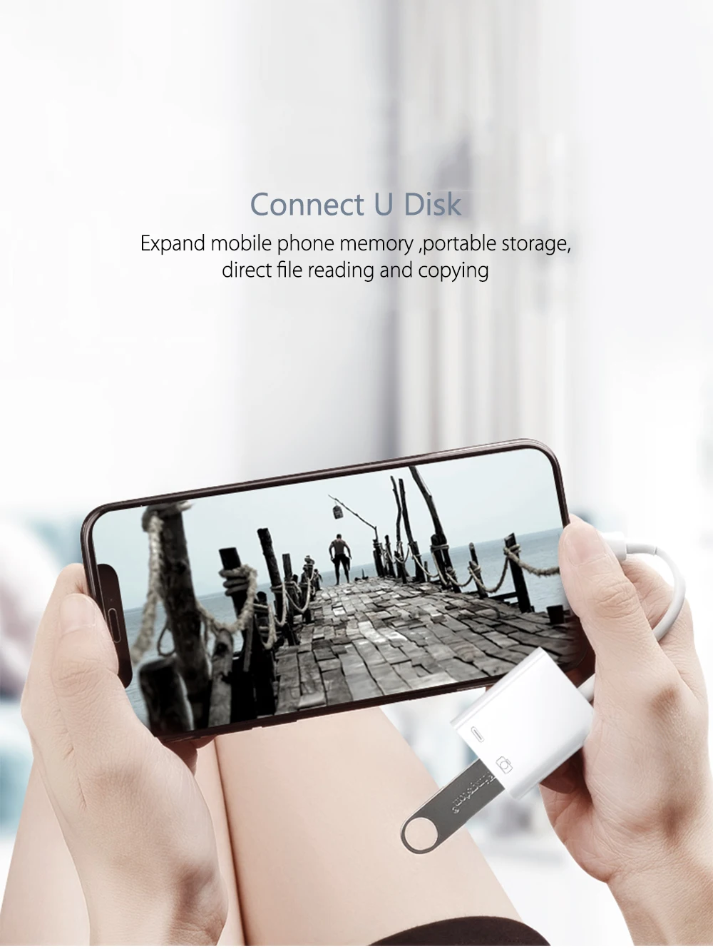 OTG адаптер для iPhone 11 Pro X XS Max 8 USB флэш-накопитель клавиатура Камера кард-ридер конвертер даты для iPad док-станция