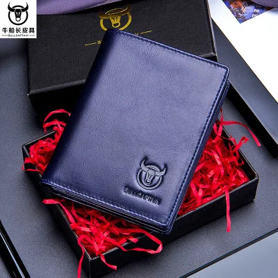 

Men's Leather Wallet Short First Layer Cowhide Driving License Coin Purse Coin Purse Photo Bank Card Wallet Portefeuille homme