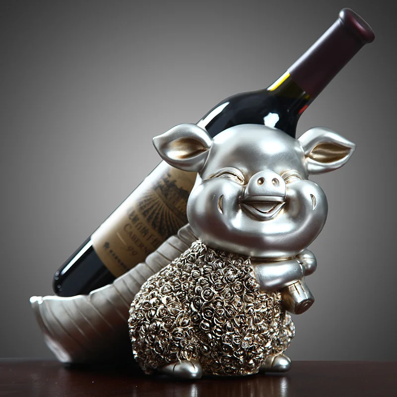 

Modern Wine Rack Decoration Cabinet Living Room TV Zhaocai Pig New Home Gift Ornaments Figurine