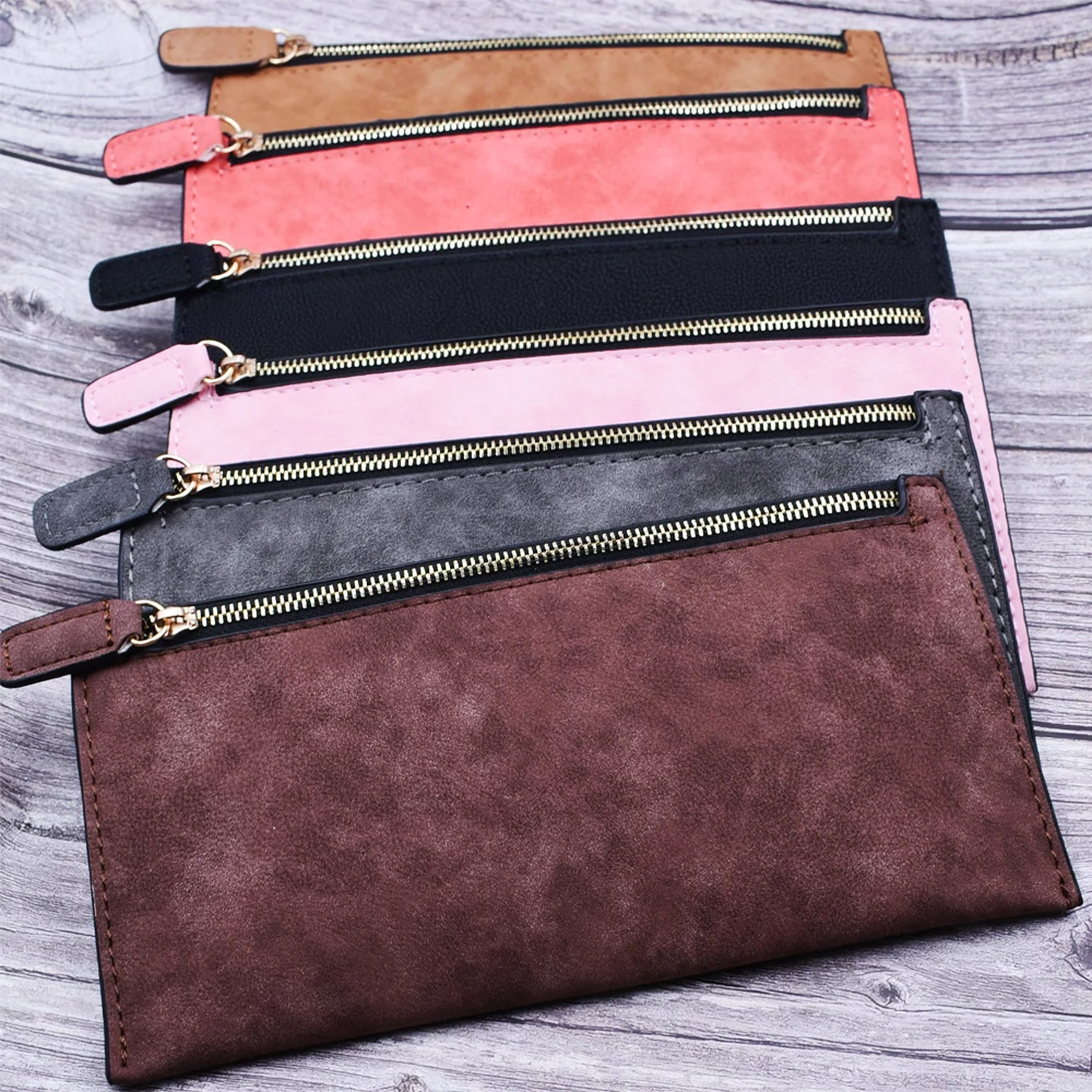 Длинный кошелек женские кошельки простые на молнии черный белый серый красный