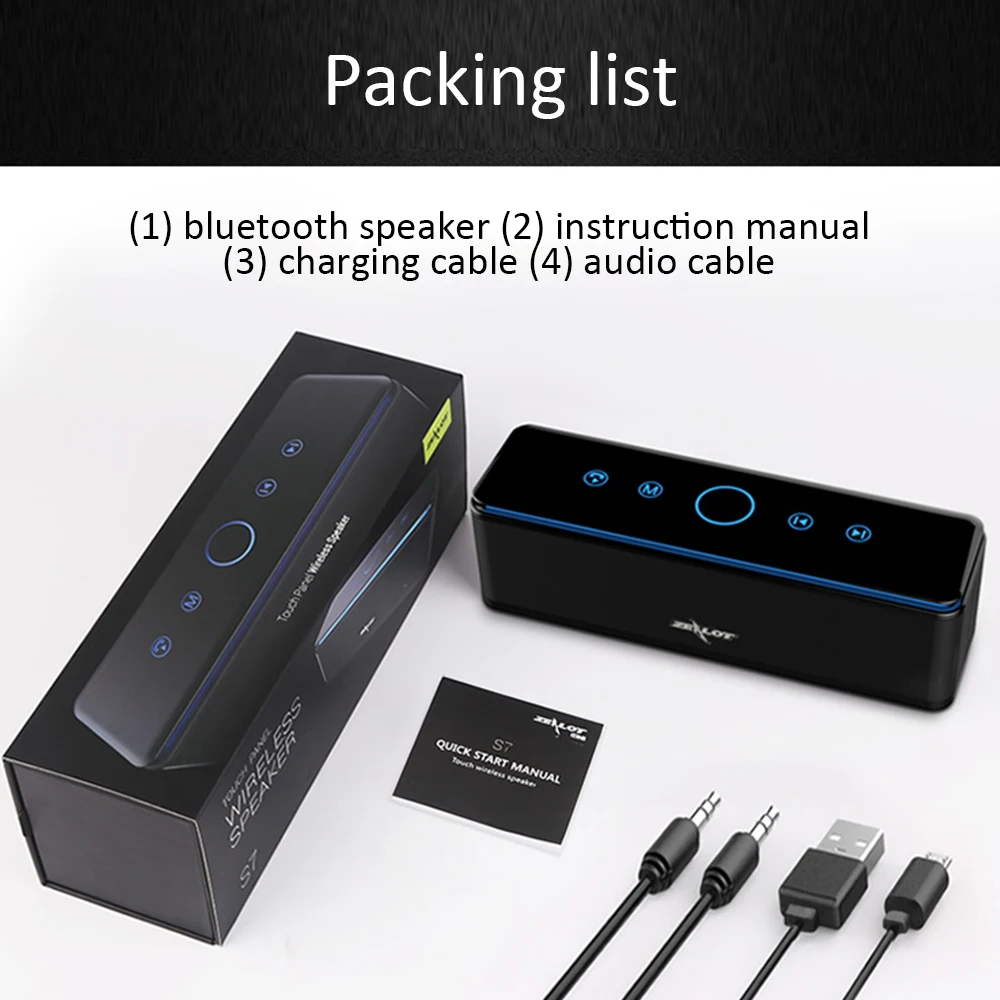 Фанатик S7 Bluetooth Динамик сенсорный Управление сабвуфер Портативный на открытом