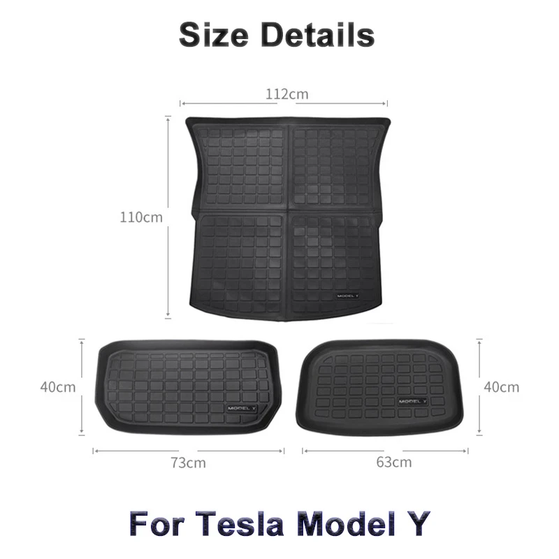 

Car Front Rear Trunk Storage Protective Pads Rear Bottom Trunk Mat Dirty-Resistant Waterproof For Tesla Model Y Car Accessories