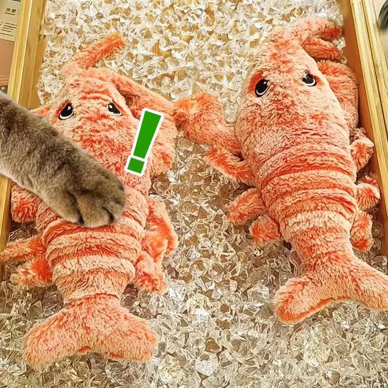 

Pet Electric Jumping Cat toy Shrimp Moving Simulation Lobster Dancing Plush Toys For Pet dog Cats Stuffed Animal Interactive toy