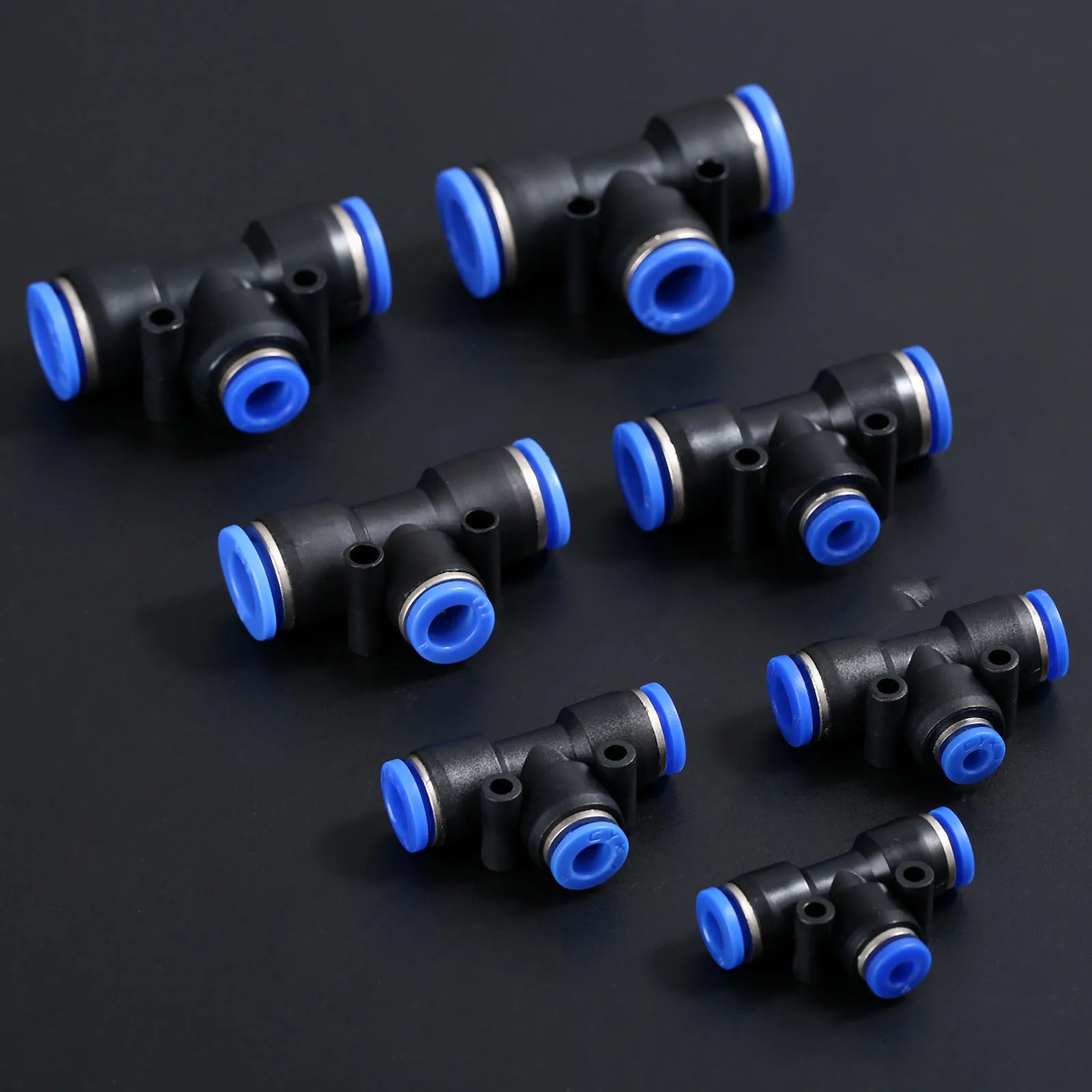 5 шт. 3 полосный Т образный тройник пневматический редуктор 6 4/8 6/10 8/12 10 мм OD шланг