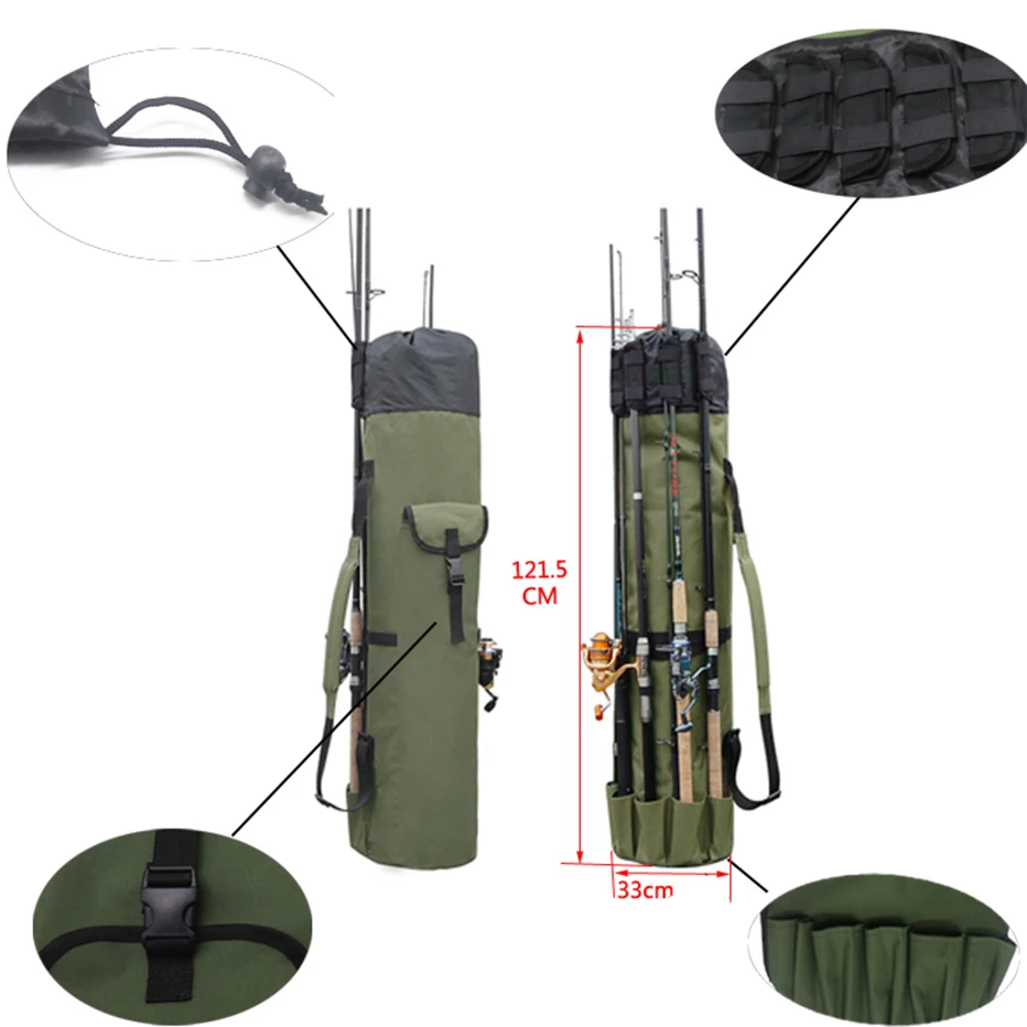 Складная сумка для рыбалки чехол с несколькими карманами удочки