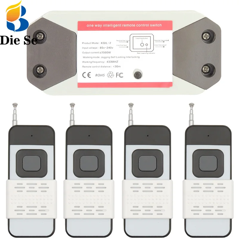 Универсальный беспроводной пульт дистанционного управления DieSe 433 МГц 85-240 В