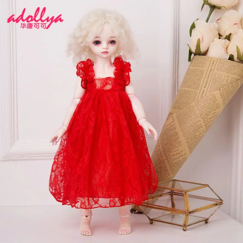 

Аксессуары для кукол Adollya BJD, платье для кукольной одежды, кружевное платье для девочек, юбка принцессы, подходит для кукол 1/3 1/4 1/6 BJD
