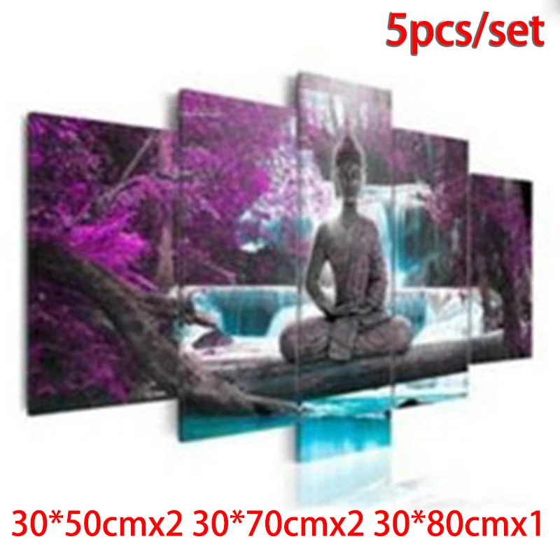 5 шт. холст Современная картина настенный Декор для дома Будда дзен пейзаж