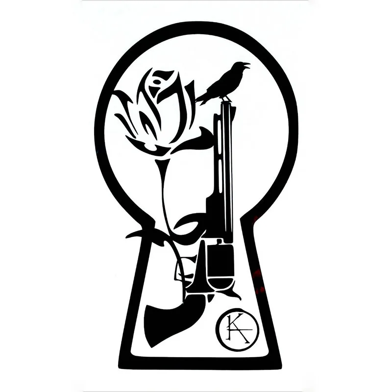 Черная/Серебристая Темная Башня с вырезом для ключей розой и пистолетом