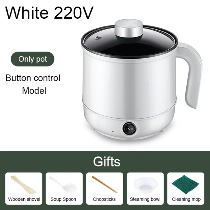 

MultiCooker Electric Skillet Stainless Steel Rice Cooker Hotpot Noodles Soup Pot Eggs Food Steamer Heating Pan EU1.5L/1.8L