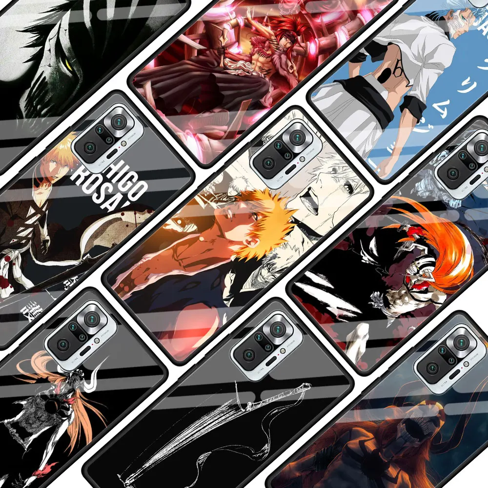 

Anime Kurosaki Ichigo Bleach Glass Phone Case For Xiaomi Redmi Note 9S 8 Pro 9 7 8T 10 5G 9C K40 Pro+ 9A 8A 9T K30 10S Cover