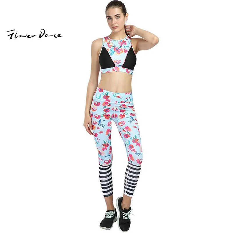 FlowerDance энергетическая Йога Брюки Колготки женские с высокой талией бесшовные
