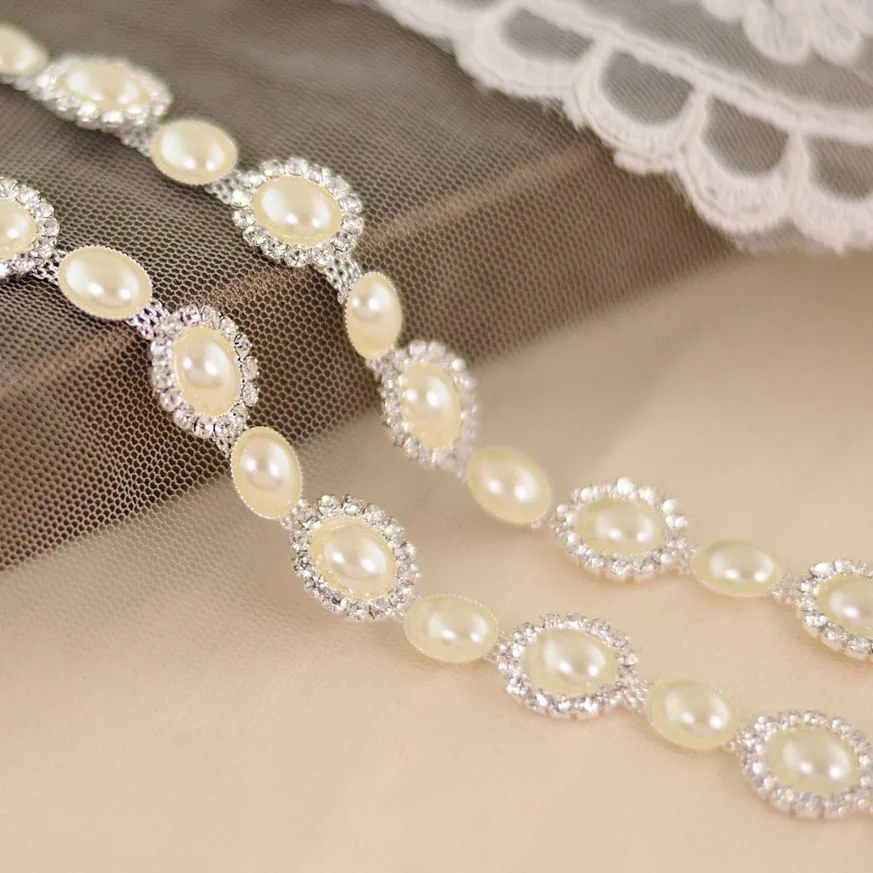 Женская лента с кристаллами и жемчугом|Свадебные пояса| |