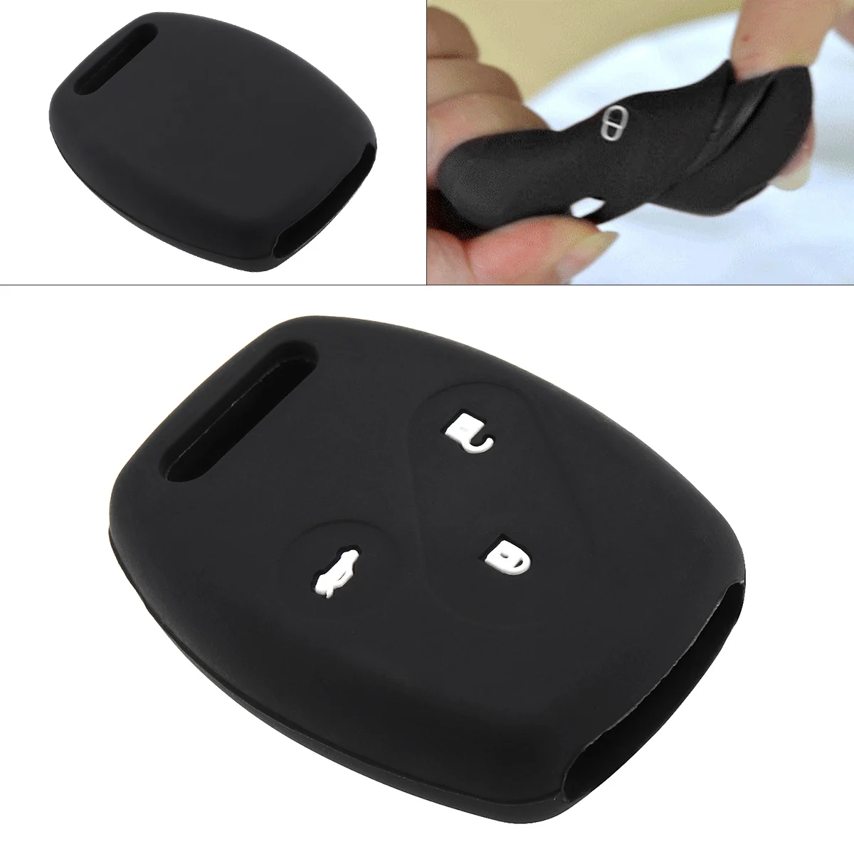 3 кнопки силиконовый чехол для ключей автомобиля с прямой пластиной протектор