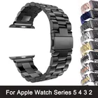 Для Apple Watch Series 5 4 3 2 ремешок 42 мм 40 мм 44 мм черный браслет из нержавеющей стали адаптер для iWatch Band 4 3 38 мм