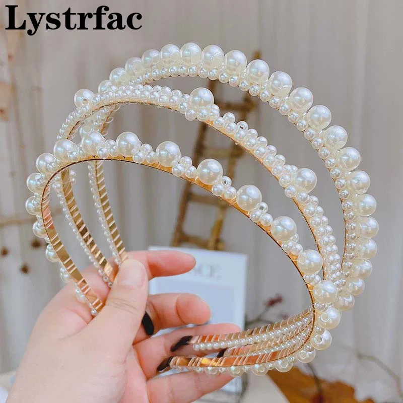 Обруч для волос женский с жемчугом и |