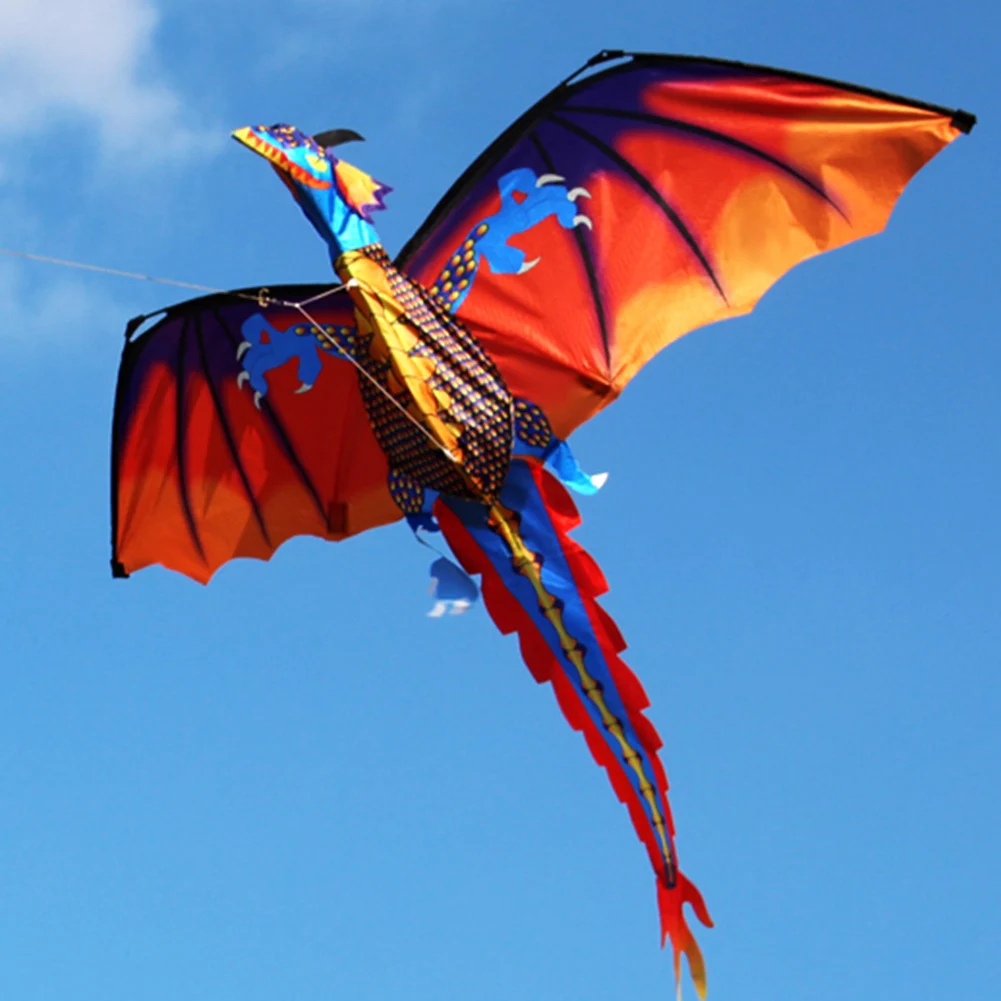 Neue 3D Drachen Kite Mit Schwanz Drachen Bunte Kite 3D Drachen Lustige Outdoor 100m Kite Linie Surf Fliegen Spiel spielzeug für Kinder Erwachsene