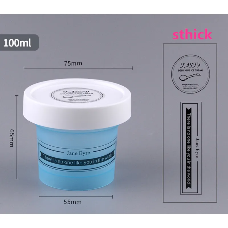 cup lid sticker 10 шт. китайская сетчатая красная коробочка для мороженого, йогурта, пудинга, чашки, вечерние, на день рождения, для мороженого, матовая пластиковая прозрачная чашка с крышкой - Цвет: cup lid sticker