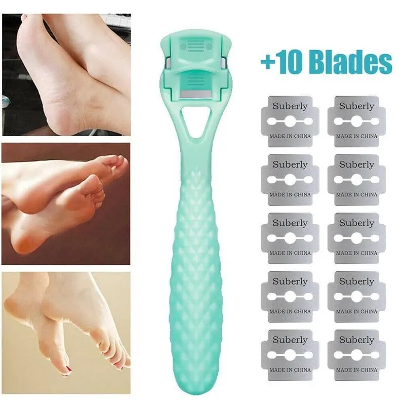 

Hard Dead Skin Knife With 10pcs Blades Foot Care Callus Remover Steel Pedicure Cutter Shaver Tool Set Home Heel Planer