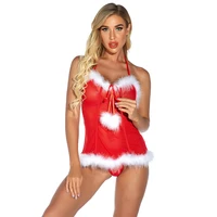 christmas costume mini skirt woman sexy lingerie set sling dress panties underwear for sex porno erotic wear stripper suit hot
