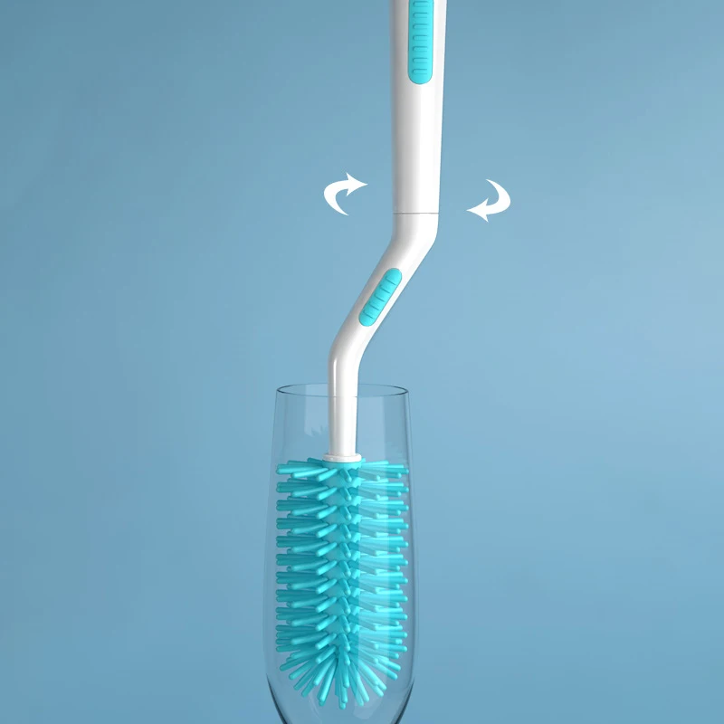 

MISUTA Baby Milk Bottle Cleaning Brush Set Silicone Feeding Bottle Nipple Cleaning Tools 360 Degrees Rotating Brush