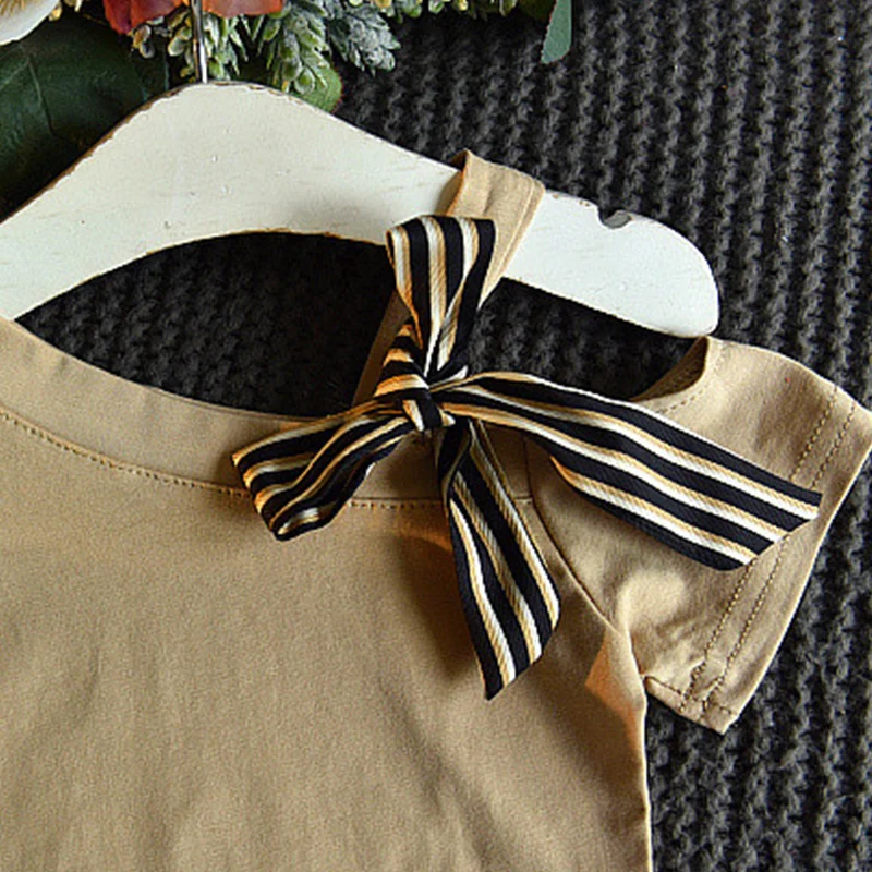 Комплекты одежды для девочек Одежда Модный Топ с короткими рукавами + широкие