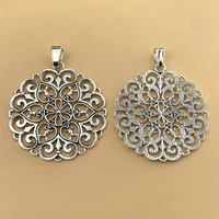 5pcslot tibetan silver hollow large swirls lace hearts flower charms pendants for necklace jewellery making accessories