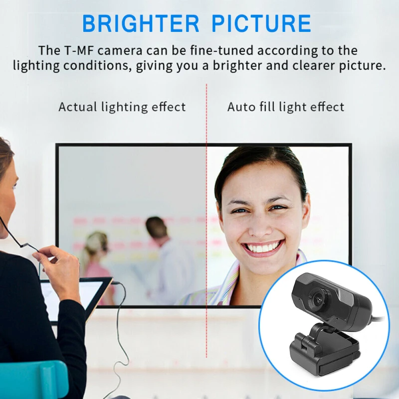Автоматическая Фокусировка USB 60 FPS Веб-камера с микрофоном для настольных ПК