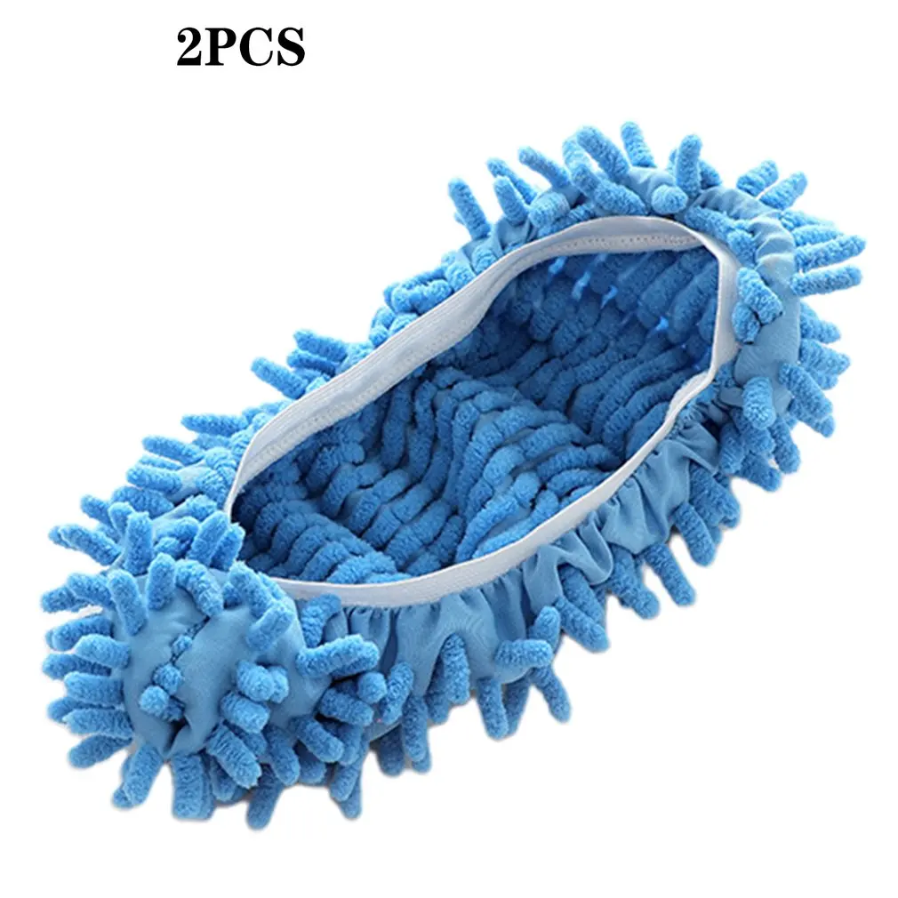 

2pcs/set Chenille Mopping Shoe Cover Washable Reusable Cleaning Shoe Cover Dirt And Hair Cleaning For Bathroom Kitchen