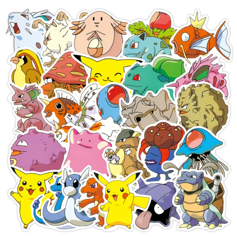 10/30/50 шт. милые Мультяшные аниме водонепроницаемые стикеры Pokemons для багажника