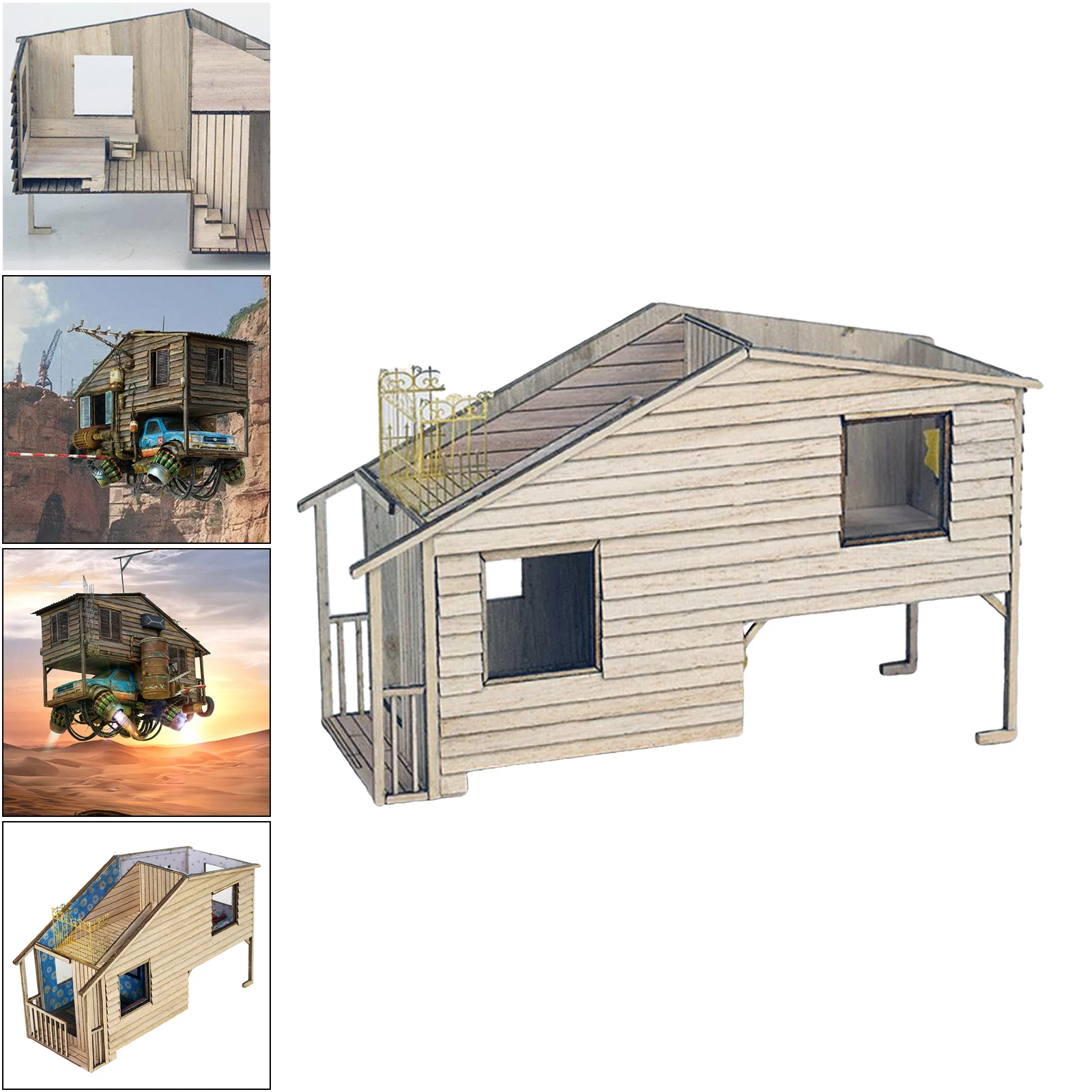 

Handmade 1:35 Scale Wooden House DIY Dioramas Model Miniature War