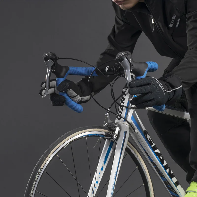 ROCKBROS 30 тепловые велосипедные перчатки зимние ветрозащитные лыжные с защитой от