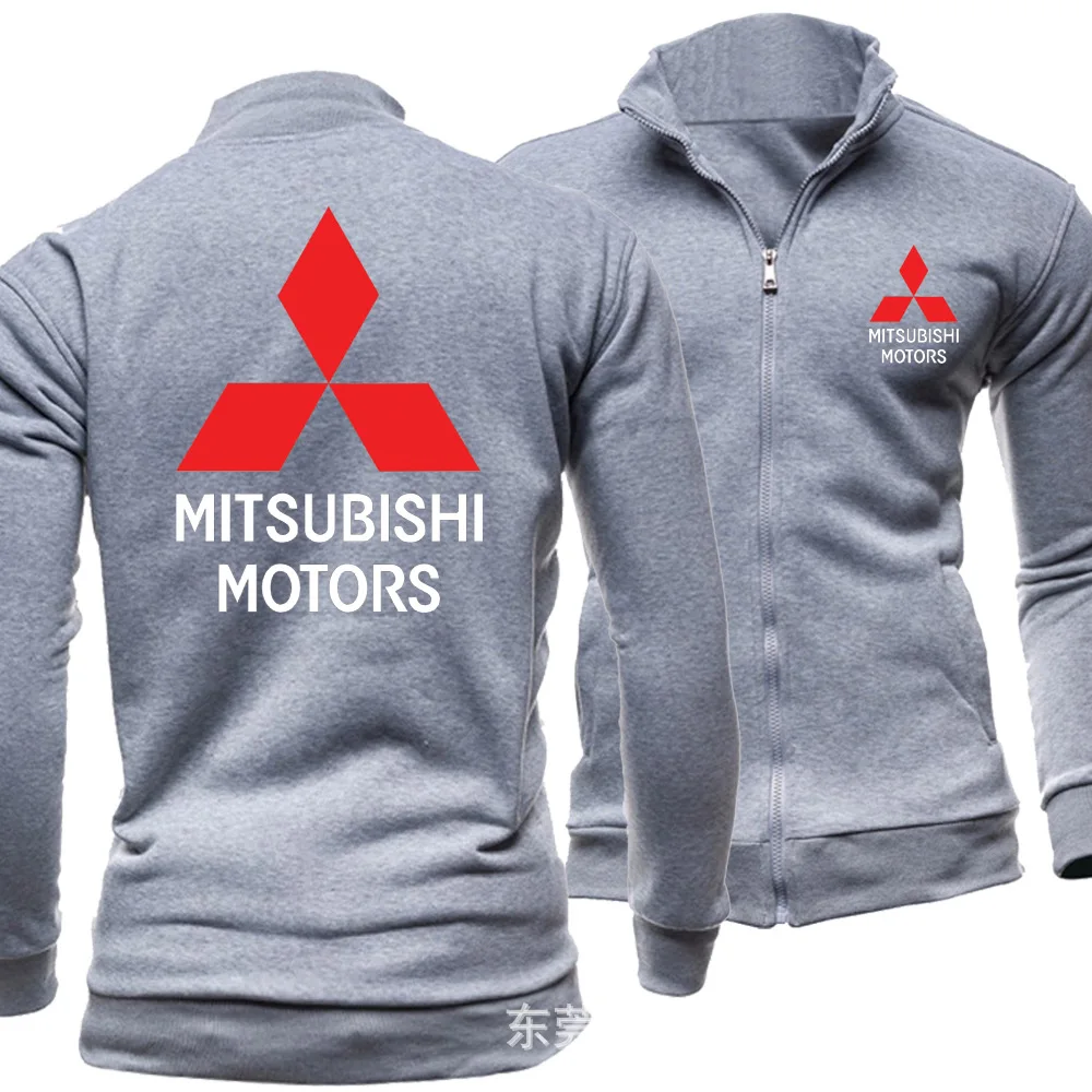 

2020 New simple no hat lapel car logo Mitsubishi spring and autumn sports leisure trend men's sweat cardigan